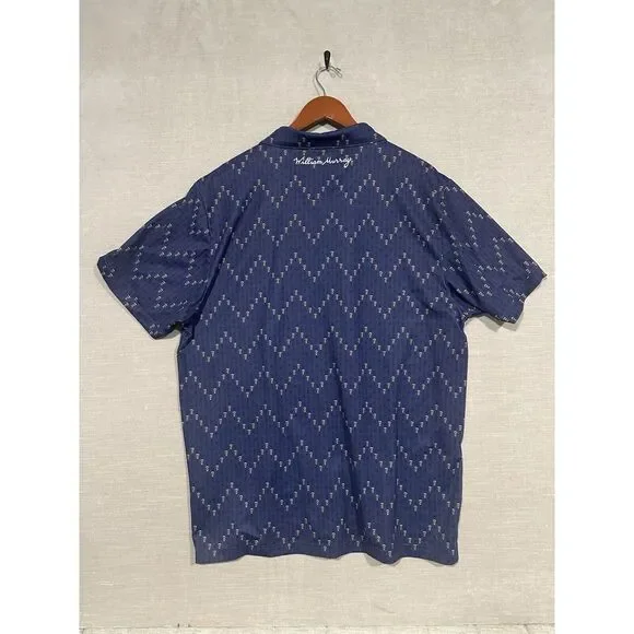 William Murray Men's Performance Golf Polo Shirt‎  Beer Keep Em Coming Blue XXL - Picture 6 of 7